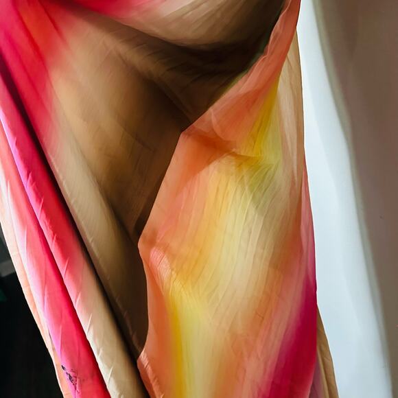 SCOTCH AND SODA Multicolored Twist Tassels Accordion Pleated Midi Dress Size 38 - Picture 12 of 13